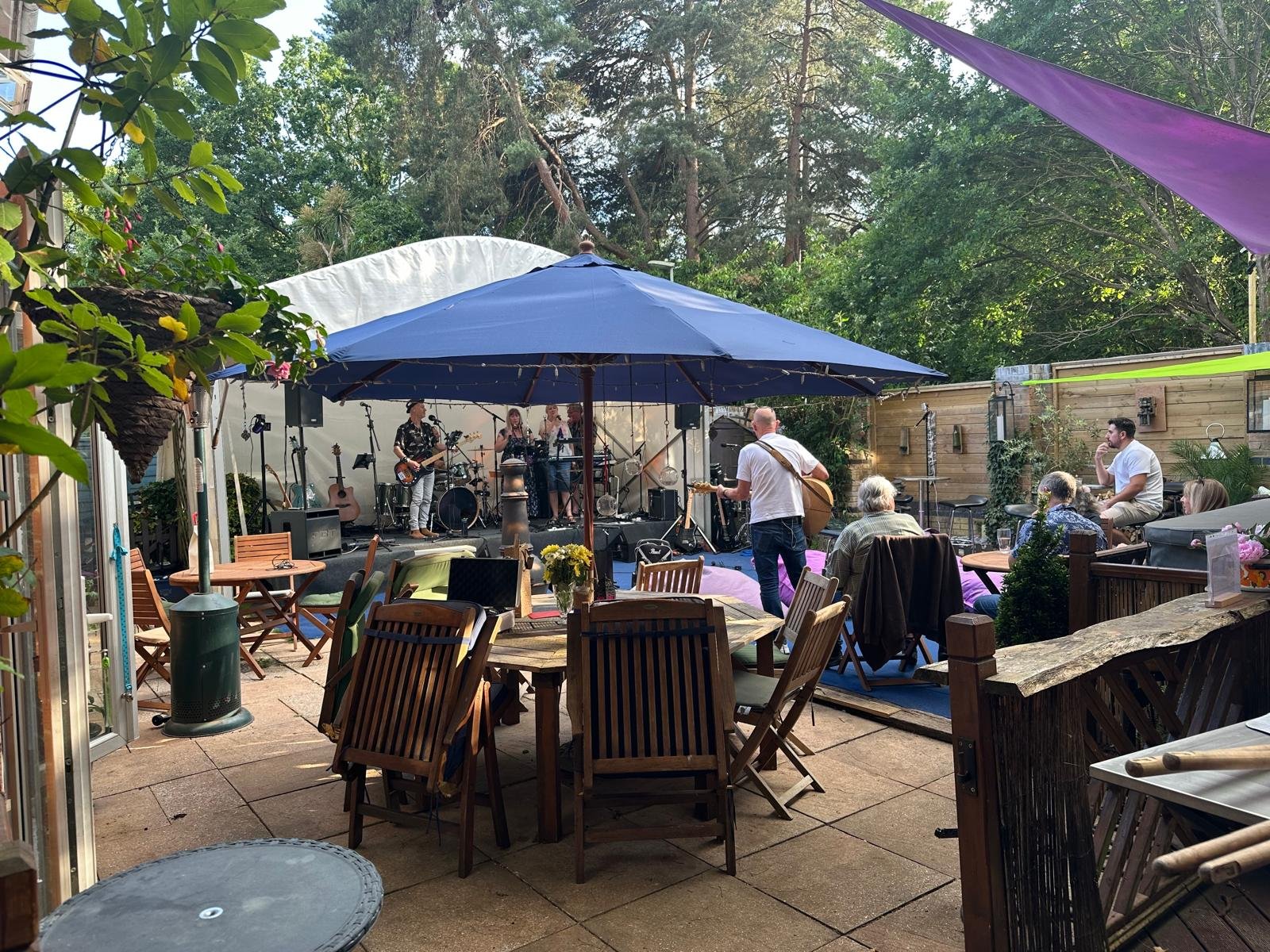 Live band performing at Andy's 60th birthday celebration